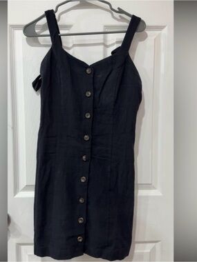 H&M Black Button-Front Mini Dress